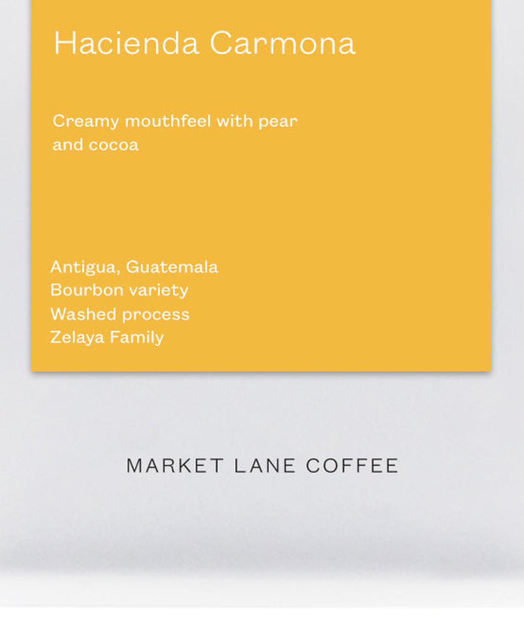 Hacienda Carmona — Market Lane, Guatemala washed, filter roast