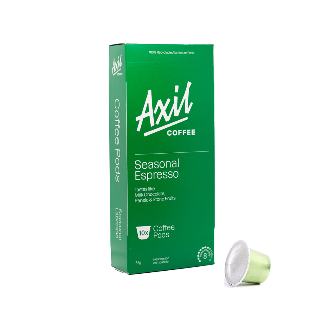 Axil Coffee Seasonal Blend espresso pods, 10 pack
