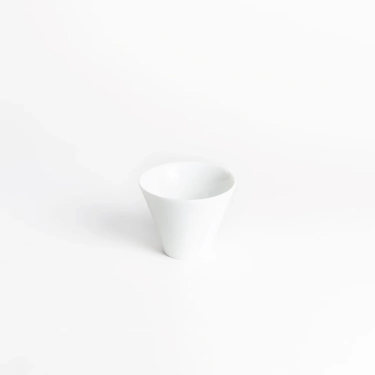 Origami narrow milk beverage cup in white porcelain